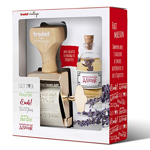Trodat Vintage Stempel "Fait Maison" – 6 Formeln und ein Stempelkissen in 3 verschiedenen Farben – wunderschöne Holzfassung Trodat Vintage Stempel "Fait Maison" – 6 Formeln und ein Stempelkissen in 3 verschiedenen Farben – wunderschöne Holzfassung von Trodat