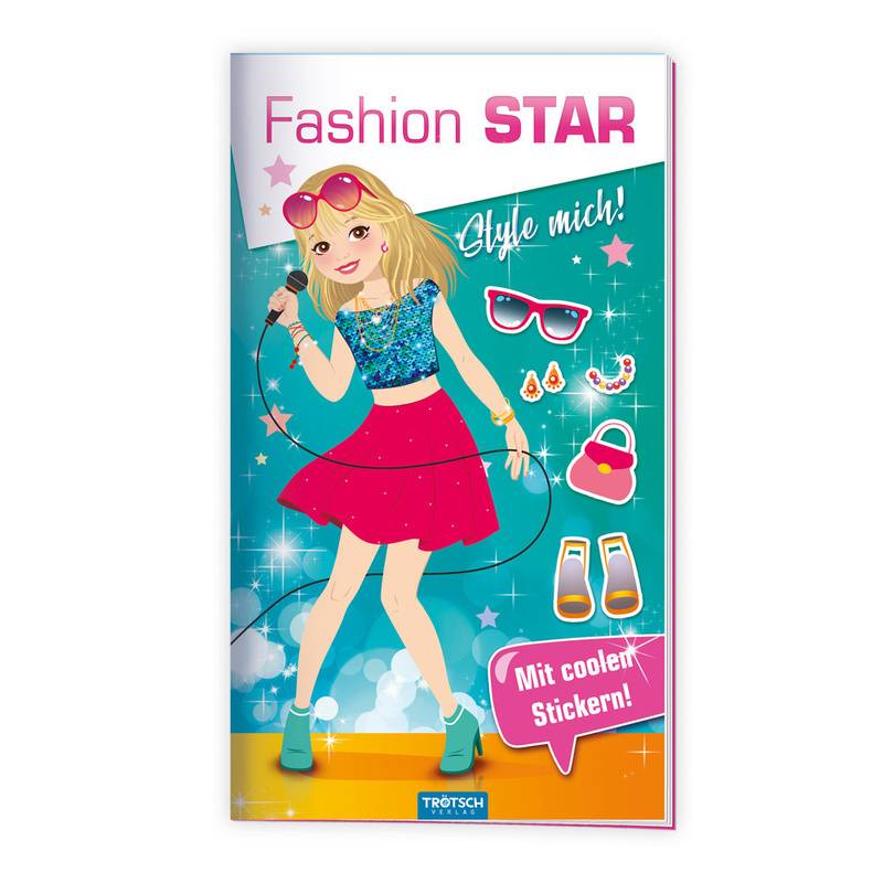 Trötsch Malbuch Stickermalbuch Fashion-Star Popstar von Trötsch