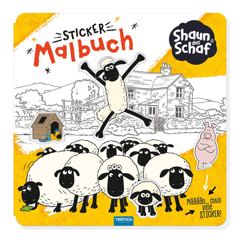 Trötsch Shaun Das Schaf Stickermalbuch Malbuch Mit Stickern, Kartoniert (TB) von Trötsch