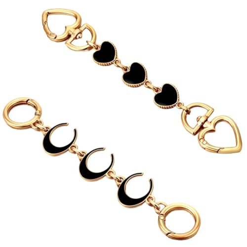 Taschenkette,Taschen Kette 2 Stück Taschenverlängerungskette Herz Mond Geldbörsenriemenverlängerungen for Handtaschen Geldbörsenverlängerungskette Goldkette Geldbörsenriemen Ersatz Schwarzes Geldbörse Taschenkette,Taschen Kette 2 Stück Taschenverlängerungskette Herz Mond Geldbörsenriemenverlängerungen for Handtaschen Geldbörsenverlängerungskette Goldkette Geldbörsenriemen Ersatz Schwarzes Geldbörse von Trohollis