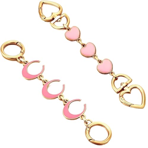 Taschenkette,Taschen Kette 2 Stück Taschenverlängerungskette Herz Mond Geldbörsenriemenverlängerungen for Handtaschen Geldbörsenverlängerungskette Goldkette Geldbörsenriemen Ersatz Schwarzes Geldbörse Taschenkette,Taschen Kette 2 Stück Taschenverlängerungskette Herz Mond Geldbörsenriemenverlängerungen for Handtaschen Geldbörsenverlängerungskette Goldkette Geldbörsenriemen Ersatz Schwarzes Geldbörse von Trohollis