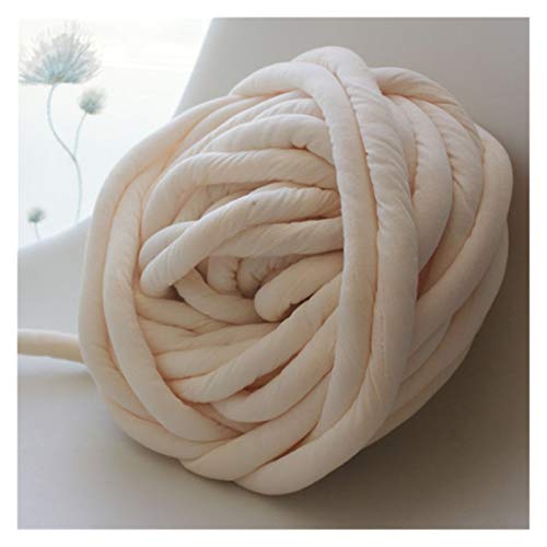 Trohollis Chunky Yarn,Wolle Zum HäKeln 1000g Super Dicke klobige Garn-Hand-DIY 30mm weiche Anti-Pilling-sperrige Armweben-Decken-Spin-Roving-Garn zum Stricken(Milk Yellow) von Trohollis