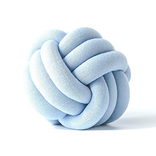 Trohollis Chunky Yarn,Wolle Zum HäKeln Dekorative Kissen Kissen Innovatives reines handgemachtes Knotenkissen personalisierte Kugelkissen für Home Automaddurchmesser 30cm(1 Sky Blue) von Trohollis