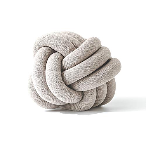Trohollis Chunky Yarn,Wolle Zum HäKeln Dekorative Kissen Kissen Innovatives reines handgemachtes Knotenkissen personalisierte Kugelkissen für Home Automaddurchmesser 30cm(Camel Gray) von Trohollis