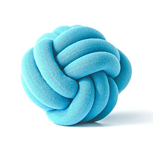 Trohollis Chunky Yarn,Wolle Zum HäKeln Dekorative Kissen Kissen Innovatives reines handgemachtes Knotenkissen personalisierte Kugelkissen für Home Automaddurchmesser 30cm(Coral Blue) von Trohollis