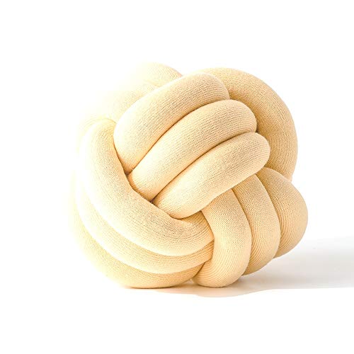 Trohollis Chunky Yarn,Wolle Zum HäKeln Dekorative Kissen Kissen Innovatives reines handgemachtes Knotenkissen personalisierte Kugelkissen für Home Automaddurchmesser 30cm(Goose Yellow) von Trohollis