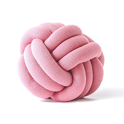 Trohollis Chunky Yarn,Wolle Zum HäKeln Dekorative Kissen Kissen Innovatives reines handgemachtes Knotenkissen personalisierte Kugelkissen für Home Automaddurchmesser 30cm(Leather Pink) von Trohollis
