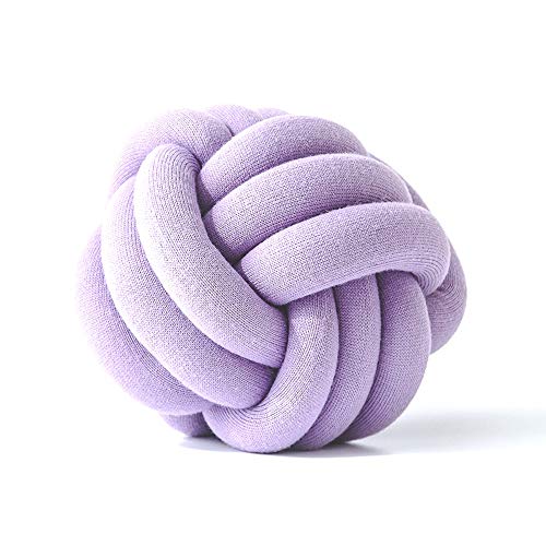 Trohollis Chunky Yarn,Wolle Zum HäKeln Dekorative Kissen Kissen Innovatives reines handgemachtes Knotenkissen personalisierte Kugelkissen für Home Automaddurchmesser 30cm(Light Purple) von Trohollis