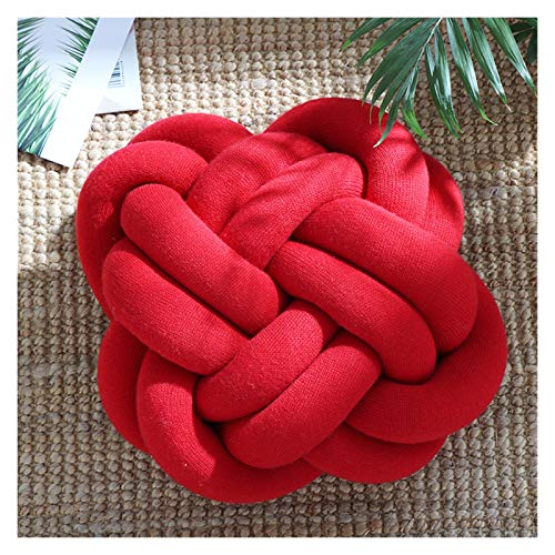 Trohollis Chunky Yarn,Wolle Zum HäKeln Dekorative große Kissen Kissen Innovative handgemachte geknotete Knotkugel Süße Kissenkissen Einfache Autokissen(Burgundy) von Trohollis