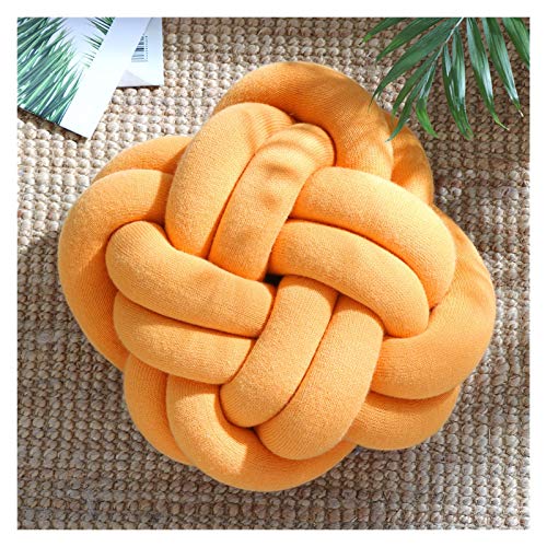 Trohollis Chunky Yarn,Wolle Zum HäKeln Dekorative große Kissen Kissen Innovative handgemachte geknotete Knotkugel Süße Kissenkissen Einfache Autokissen(Orange) von Trohollis
