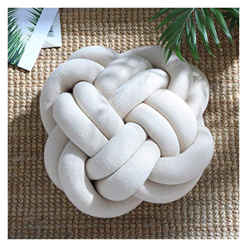 Trohollis Chunky Yarn,Wolle Zum HäKeln Dekorative große Kissen Kissen Innovative handgemachte geknotete Knotkugel Süße Kissenkissen Einfache Autokissen(White) von Trohollis