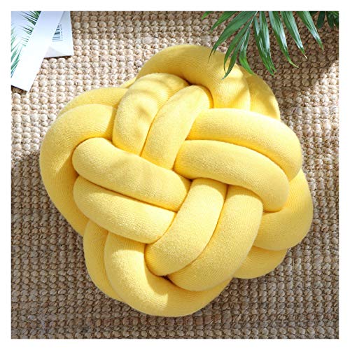 Trohollis Chunky Yarn,Wolle Zum HäKeln Dekorative große Kissen Kissen Innovative handgemachte geknotete Knotkugel Süße Kissenkissen Einfache Autokissen(Yellow) von Trohollis