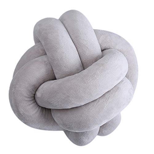 Trohollis Chunky Yarn,Wolle Zum HäKeln Kreative 18 cm geknotete Kugelkissen Wurfkissen Taille Kissen Home Schlafsofa Bett Dekoration(Grigio) von Trohollis