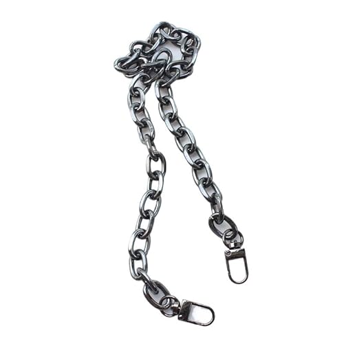 Trohollis Taschenkette,Taschen Kette 2 STK Taschenketten Umhängetaschengurt Aluminiumkette for Taschen Handtaschengriffe Silber Golden DIY Taschenzubehör(Black,30cm) von Trohollis