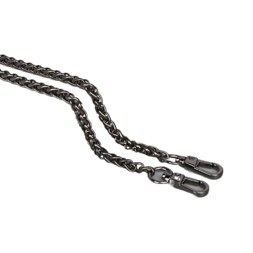 Trohollis Taschenkette,Taschen Kette 2PCS 60cm 120cm Ersatz Kette Aluminium Kette for Tasche Kette Riemen Metall Kette(Black,60cm) von Trohollis