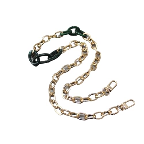 Trohollis Taschenkette,Taschen Kette Frau Handtasche Zubehörkette Grün Weiß Acryl Metallharz Kettenband Frauen Schulterkupplungskette(Green 80cm) von Trohollis