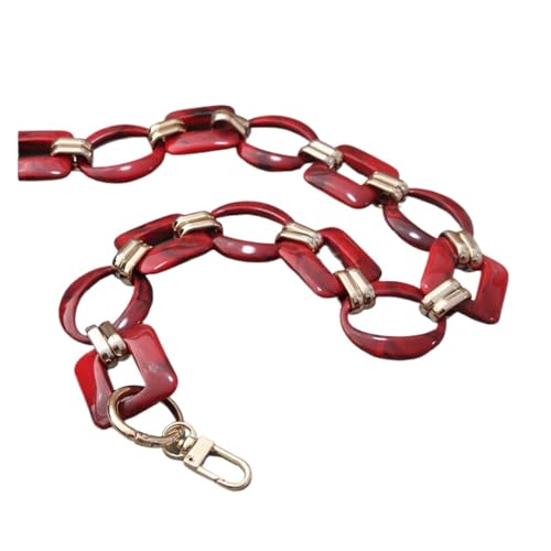 Trohollis Taschenkette,Taschen Kette Frau Tasche Zubehör Abnehmbarer Ersatz roter Tinte Acryl Metallkettenband Frauen Schulterkupplungskette(Red 42CM) von Trohollis