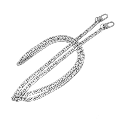 Trohollis Taschenkette,Taschen Kette Geldbörsenkette, 119,4 cm, Eisen, Flacher Kettenriemen, Handtaschen-Metallriemen, Schulterkorsett, Ersatzkette, Zubehör(Silver) von Trohollis
