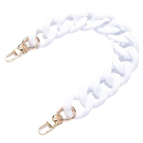 Trohollis Taschenkette,Taschen Kette Large Flat Chain Strap - Acrylic Luxury Handbag Strap Fashionable Replacement Purse Clutches Handles for DIY Crafts, 15.7 inch of Each(White) von Trohollis