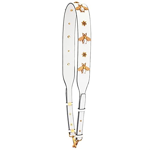 Trohollis Taschenkette,Taschen Kette Mode Vintage Gold Metall Bienenbeutelband Leder Schultergurt Frauen Ersatz Beutel-Teile-Accessoires.(White) von Trohollis