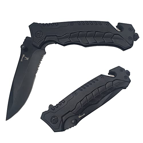 Troja Tactical Klappmesser, Taschenmesser, Outdoor, Multitool, Werkzeug, Selbstverteidigung, Messer, Rettungsmesser, Glasbrecher, Gurtschneider Troja Tactical Klappmesser, Taschenmesser, Outdoor, Multitool, Werkzeug, Selbstverteidigung, Messer, Rettungsmesser, Glasbrecher, Gurtschneider von Troja Tactical