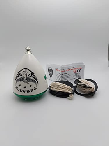 trompos space Gerardo Montero und Javi De María Pegasus, grüner Deckel + Geschenkband, Weiß, Mittel (PVCUER) von Trompos Space