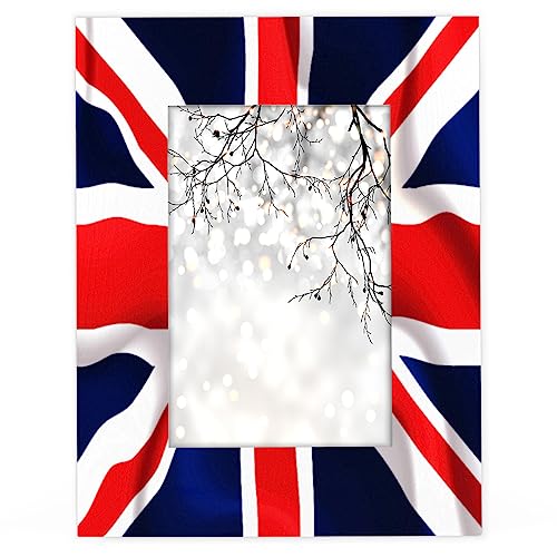 Bilderrahmen mit UK-Flagge, 15,2 x 10,2 cm, Holz, britische Flagge, Union Jack, Bilderrahmen für Heimdekoration, Familie, Freunde, Geschenke, passend für Display 15,2 x 10,2 cm von TropicalLife