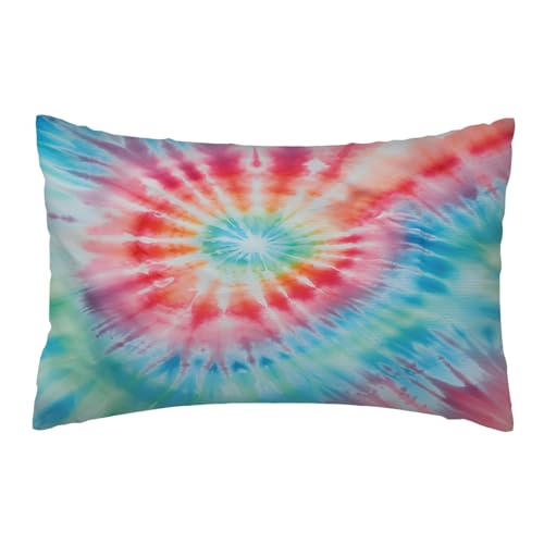 Kissenbezüge, Standardgröße 50 x 75 cm, 100 % Polyester, Kissenbezüge mit verstecktem Reißverschluss, knitterfrei, farbecht, schmutzabweisend, batikfarben, 1 Stück von TropicalLife