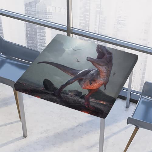 Quadratische Tischdecke mit elastischem Rand, wasserdicht, Polyester, für drinnen und draußen, Party, Terrasse, 116,8 x 116,8 cm von TropicalLife