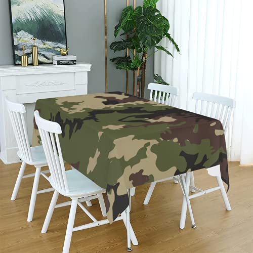 Rechteckige Tischdecke mit Militär-Tarnmuster, Polyester, dekorativ für Küche, Esszimmer, Party, Outdoor, Café, Bar, knitterfrei, 183 x 137 cm Rechteckige Tischdecke mit Militär-Tarnmuster, Polyester, dekorativ für Küche, Esszimmer, Party, Outdoor, Café, Bar, knitterfrei, 183 x 137 cm von TropicalLife