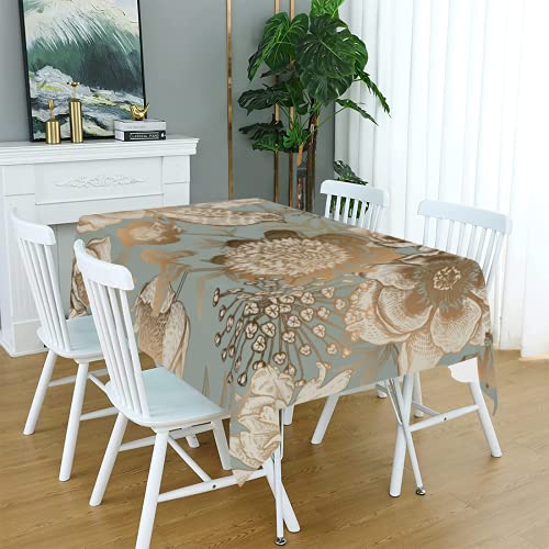 Rechteckige Tischdecke mit Vogelmotiv aus Polyester, dekorativ für Küche, Esszimmer, Party, Outdoor, Café, Bar, knitterfrei, 183 x 137 cm von TropicalLife