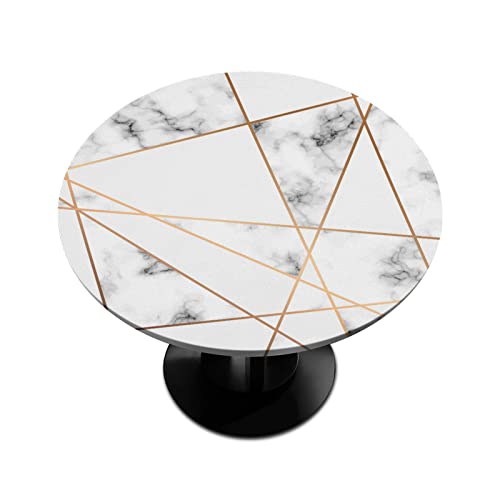 Runde Tischdecke für 1,1 m - 1,4 m runde Tische, Marmor, goldene geometrische Linien, runde Tischdecke mit elastischem Rand, Polyestergewebe, auslaufsicher, Tischdecke für Küche, Party, Restaurant Runde Tischdecke für 1,1 m - 1,4 m runde Tische, Marmor, goldene geometrische Linien, runde Tischdecke mit elastischem Rand, Polyestergewebe, auslaufsicher, Tischdecke für Küche, Party, Restaurant von TropicalLife