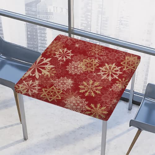 Weihnachts-Schneeflocke, quadratische Tischdecke, Merry Christmas, elastisch, anpassbar, abwischbar, rutschfeste Tischdecke für Party, Heimdekoration, Outdoor, 86,4 cm Weihnachts-Schneeflocke, quadratische Tischdecke, Merry Christmas, elastisch, anpassbar, abwischbar, rutschfeste Tischdecke für Party, Heimdekoration, Outdoor, 86,4 cm von TropicalLife