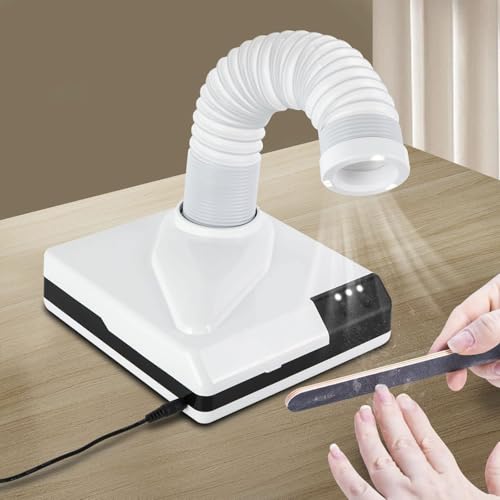 Troqullium 2-in-1-leistungsstarker Mini-Tischstaubsauger, Staubsammler, Mobile Absaugung, 60 W, Labor, Nagelkunst, Salon, Maniküre, Staubpolier-Reinigungswerkzeug von Troqullium