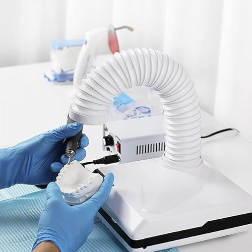 Troqullium Dentallabor-Staubsauger, 2-in-1-Tisch-Dentalstaubsauger, tragbarer Staubsammler mit einziehbarem Schlauch, for Nagelstudio, Dentallabor von Troqullium