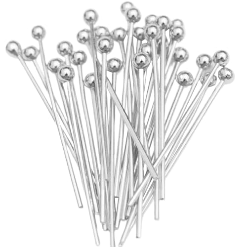 200 Stcs Augenstifte für Schmuck, die 1, 97 in langen Metallscheiben -Kopfkugel -Stiften 0, 5 mm DIY -Handwerk hypoallergenen Schmuck für Ohrringarmband machen von Trrymbbe