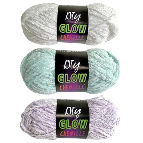 3 Brötchen leuchten im dunklen Garn 50 g/Roll Luminöses Häkelgarn 76, 5 Yard Long Chenille 3 Farben DIY Glühen für Handwerksnähten, Häkeln von Anfängern Häkeln 3 Brötchen leuchten im dunklen Garn 50 g/Roll Luminöses Häkelgarn 76, 5 Yard Long Chenille 3 Farben DIY Glühen für Handwerksnähten, Häkeln von Anfängern Häkeln von Trrymbbe