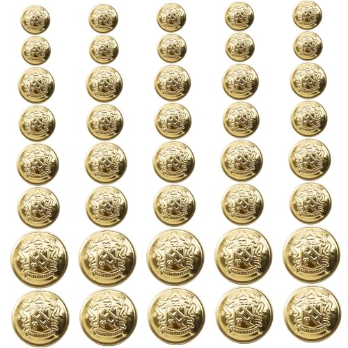40pcs Messingknöpfe Set, Kleidung Goldknöpfe runde Vintage DIY -Nähkleidung für Blazer, Anzüge, Sportmantel, Uniform, Jacke Vintage 40pcs Messingknöpfe Set, Kleidung Goldknöpfe runde Vintage DIY -Nähkleidung für Blazer, Anzüge, Sportmantel, Uniform, Jacke Vintage von Trrymbbe