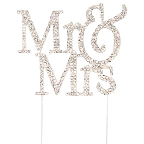 Mr und Frau Cake Topper, Silber Metal Wedding Cake Topper mit funkelnden Strasssteinen 8.6x5 Hochzeitsdekorationen für oder Jubiläumsfeier -Vorräte Mr und Frau Cake Topper, Silber Metal Wedding Cake Topper mit funkelnden Strasssteinen 8.6x5 Hochzeitsdekorationen für oder Jubiläumsfeier -Vorräte von Trrymbbe