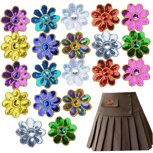 Paillettenflecken, 20pcs 8 Blütenblätterapplikationen, 2, 9 Zoll Blumenflecken mit heißem Kleber, Applikationen Verzierungen für Kleidungsvorhang Kissen Decke Trimming Kleidung Paillettenflecken, 20pcs 8 Blütenblätterapplikationen, 2, 9 Zoll Blumenflecken mit heißem Kleber, Applikationen Verzierungen für Kleidungsvorhang Kissen Decke Trimming Kleidung von Trrymbbe