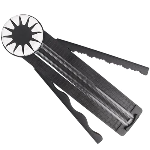 Papierhandwerkskanten-Cutter 12 in 1 360 ° Rotatable Papierschneider Nicht-Rutschschneider mit klarem Folien und faltbarem Lineal-Skalier-Slicer für Sammelalbum, Kartenherstellung und mehr Schiebereg Papierhandwerkskanten-Cutter 12 in 1 360 ° Rotatable Papierschneider Nicht-Rutschschneider mit klarem Folien und faltbarem Lineal-Skalier-Slicer für Sammelalbum, Kartenherstellung und mehr Schiebereg von Trrymbbe