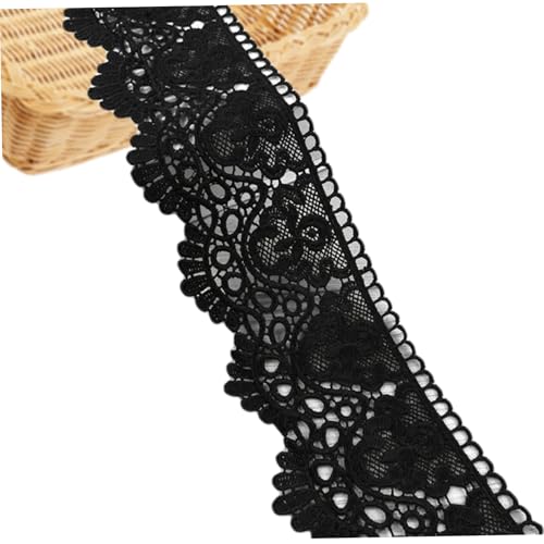 Schwarze Spitzenverkleidung, 3 Breite 157 Länge Kronmuster schwarzer Spitzenstoff, unelastische Stickereien für Vorhang Tischdecke Slipcover DIY -Kleidung/Accessoires Schwarze Spitzenverkleidung, 3 Breite 157 Länge Kronmuster schwarzer Spitzenstoff, unelastische Stickereien für Vorhang Tischdecke Slipcover DIY -Kleidung/Accessoires von Trrymbbe