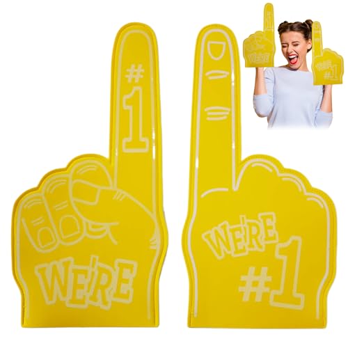 Trrymbbe Schaumfinger, 2pcs Riesenschaumfinger, 18 Zoll Hände, universeller Cheerleading Zeiger für Sportveranstaltungen Games Yellowgladiatoren Trrymbbe Schaumfinger, 2pcs Riesenschaumfinger, 18 Zoll Hände, universeller Cheerleading Zeiger für Sportveranstaltungen Games Yellowgladiatoren von Trrymbbe