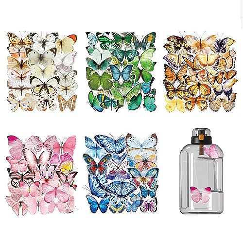 Trsnzul Schmetterlings Aufkleber 200 Stück Scrapbooking Sticker Schmetterlings Transparente Dekorative Schmetterlinge zum Aufkleben Schmetterlinge Deko Schmetterlings Stickers für DIY Scrapbookings von Trsnzul