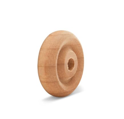 Holz-Bastelräder, unlackiertes Naturholz, für DIY-Projekte und Heimdekoration (5,7 cm Durchmesser, 1,6 cm dick, 0,95 cm Loch), 12 Stück von True North