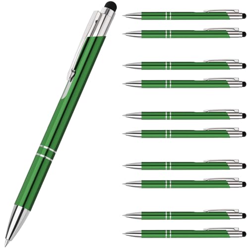 Truevaste 10er Set Druckkugelschreiber, Hochwertige 0.7mm Ergonomisch Kugelschreiber mit Metallgehäuse, Klick-Kugelschreiber, Ball point Pen für Flüssiges Schreiben, Blau Öltinte, Grünes Gehäuse Truevaste 10er Set Druckkugelschreiber, Hochwertige 0.7mm Ergonomisch Kugelschreiber mit Metallgehäuse, Klick-Kugelschreiber, Ball point Pen für Flüssiges Schreiben, Blau Öltinte, Grünes Gehäuse von Truevaste