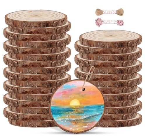 Truevaste 120 Stück Holzscheiben 8-9 cm - Baumscheiben Naturholz, 10mm dick - DIY Basteln, Hochzeit, Weihnachten & Dekoration von Truevaste