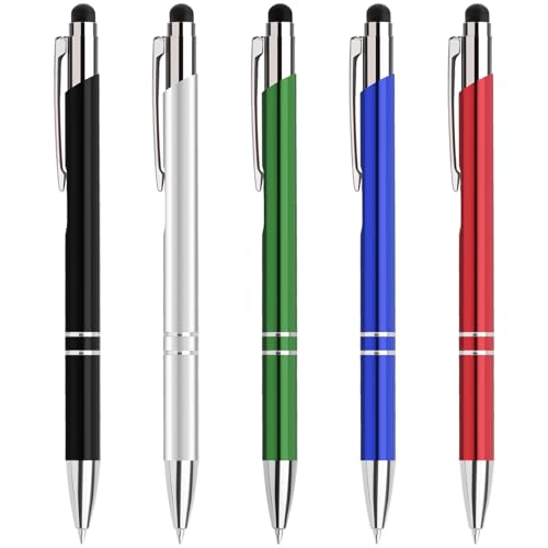 Truevaste 50er Set Druckkugelschreiber, Hochwertige 0.7mm Ergonomisch Kugelschreiber mit Metallgehäuse, Klick-Kugelschreiber, Ball point Pen für Flüssiges Schreiben, Schwarze Tinte, Blaus Gehäuse von Truevaste