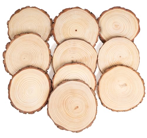 Truevaste Holzscheiben 10er Set 14-15 cm Runde Baumscheiben ohne Loch für DIY Basteln, Hochzeit und Weihnachtsdeko – Natur Holzscheiben, 10mm Dicke Truevaste Holzscheiben 10er Set 14-15 cm Runde Baumscheiben ohne Loch für DIY Basteln, Hochzeit und Weihnachtsdeko – Natur Holzscheiben, 10mm Dicke von Truevaste