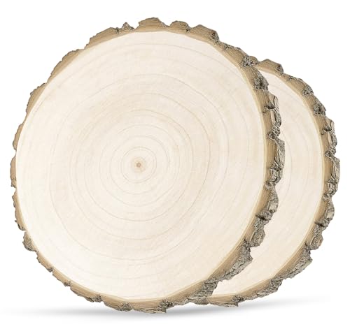 Truevaste Holzscheiben 30 cm, 2er Set Runde Baumscheiben 28-32 cm ohne Loch – Naturholz Unbehandelte Holz Log Scheiben aus Paulownia Holz für DIY Basteln, Hochzeit und Weihnachtsdeko, 20mm Dicke Truevaste Holzscheiben 30 cm, 2er Set Runde Baumscheiben 28-32 cm ohne Loch – Naturholz Unbehandelte Holz Log Scheiben aus Paulownia Holz für DIY Basteln, Hochzeit und Weihnachtsdeko, 20mm Dicke von Truevaste